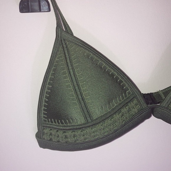 TRIANGL | Coco Crochet Neoprene Bikini Top in Green - Picture 2 of 16